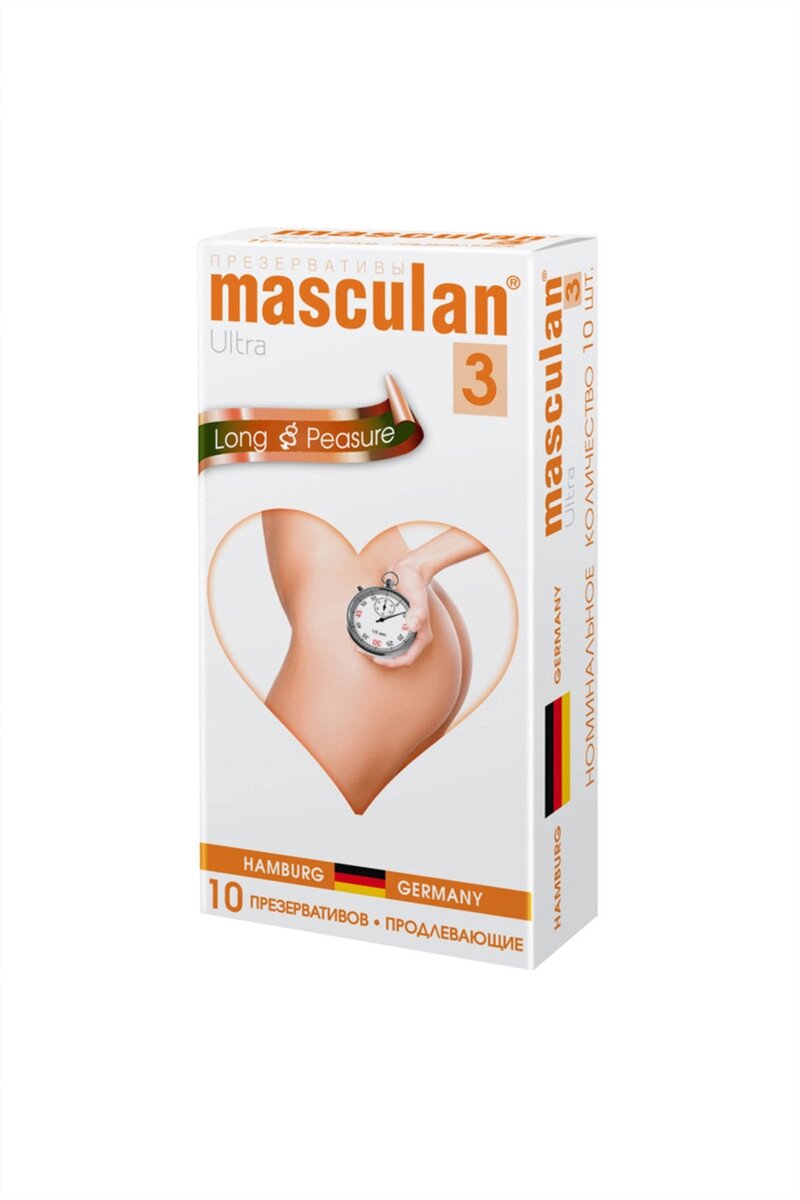 Презервативы Masculan, ultra 3, латекс, кольца, точечные, анестетик, 19 см, 5,3 см, 10 шт. от компании Оптовая компания "Sex Opt" - фото 1