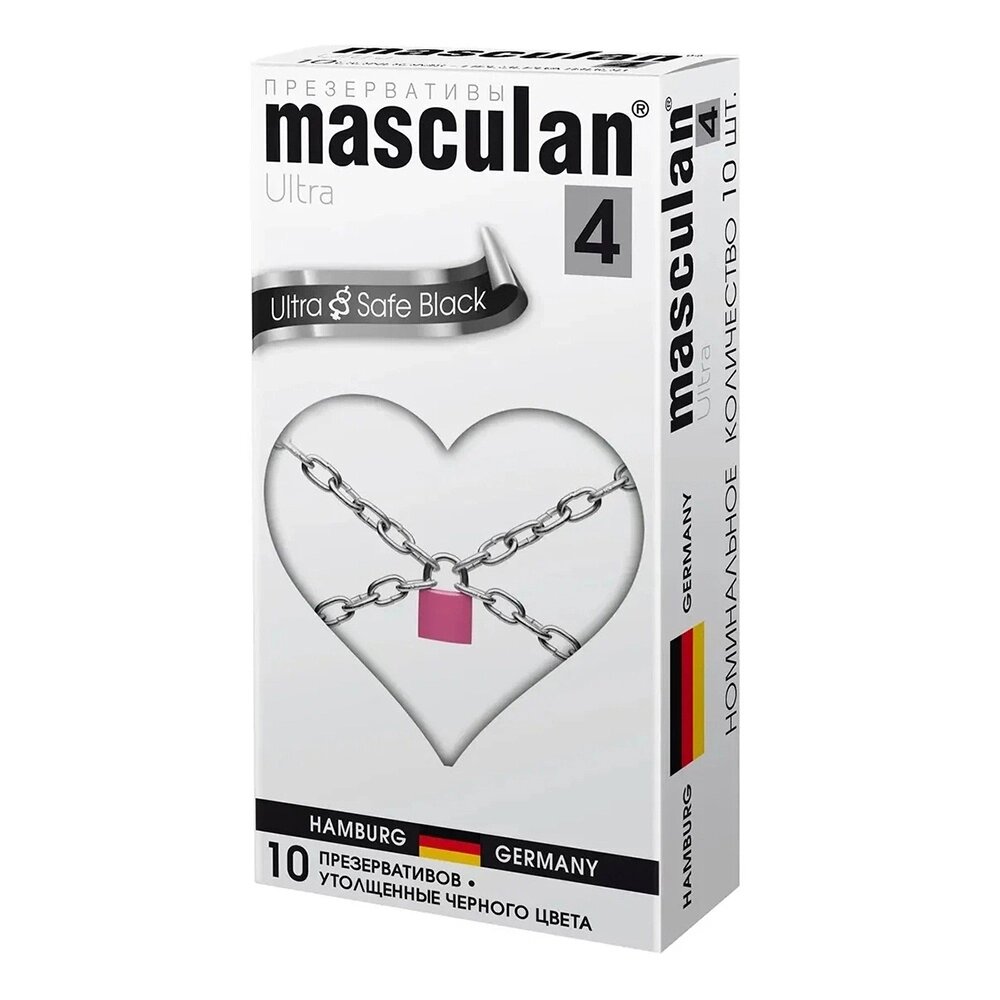 Презервативы Masculan ultra 4 ультрапрочные 10 шт. (Ultra Safe Black № 10) от компании Оптовая компания "Sex Opt" - фото 1