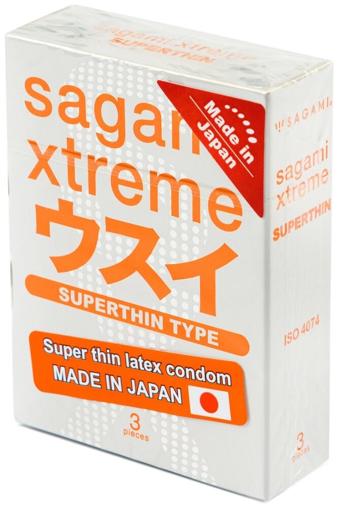 Презервативы SAGAMI Xtreme 0.04 мм. ультратонкие 3 шт. от компании Оптовая компания "Sex Opt" - фото 1