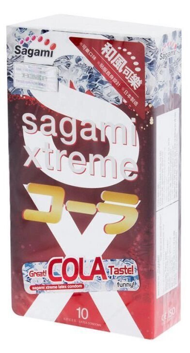 Презервативы SAGAMI Xtreme Cola 10 шт. (латексные со вкусом колы) от компании Оптовая компания "Sex Opt" - фото 1