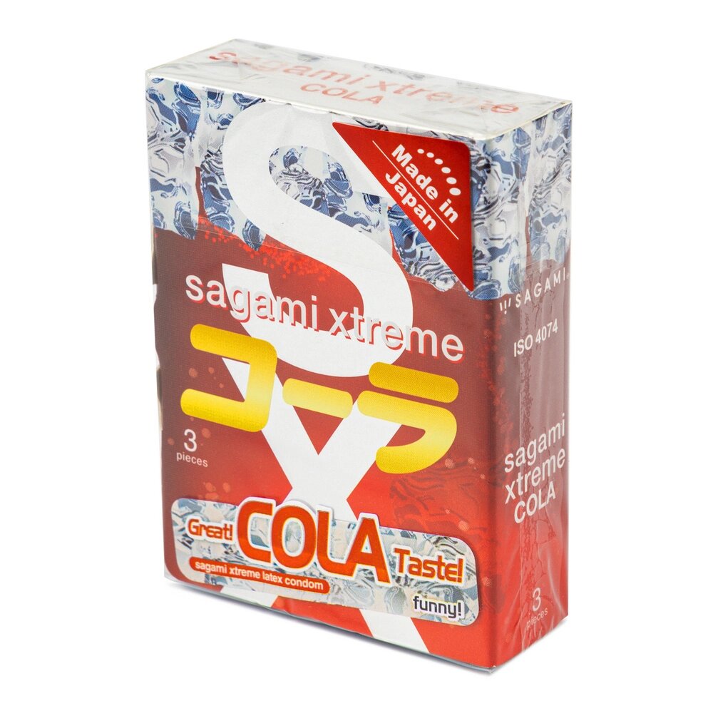 Презервативы SAGAMI Xtreme Cola 3 шт. латексные со вкусом колы от компании Оптовая компания "Sex Opt" - фото 1
