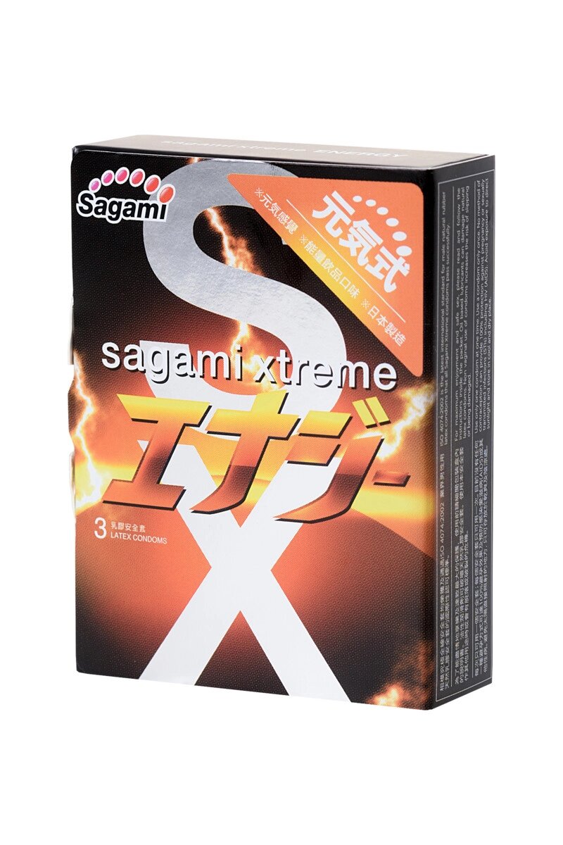 Презервативы Sagami xtreme energy 3 шт. от компании Оптовая компания "Sex Opt" - фото 1