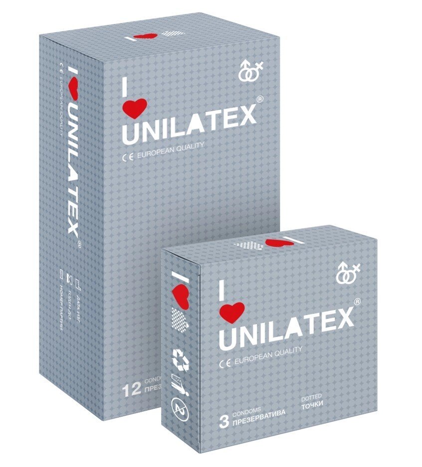 Презервативы UNILATEX "DOTTED" с точечной поверхностью от компании Оптовая компания "Sex Opt" - фото 1