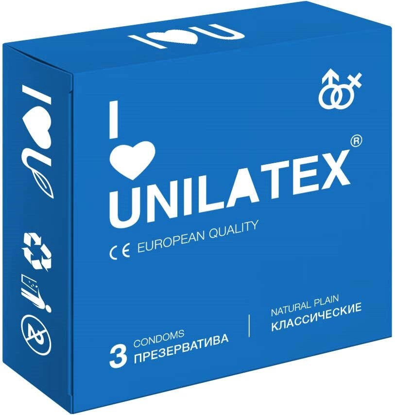 Презервативы Unilatex Natural Plain/классические, 3 шт от компании Оптовая компания "Sex Opt" - фото 1