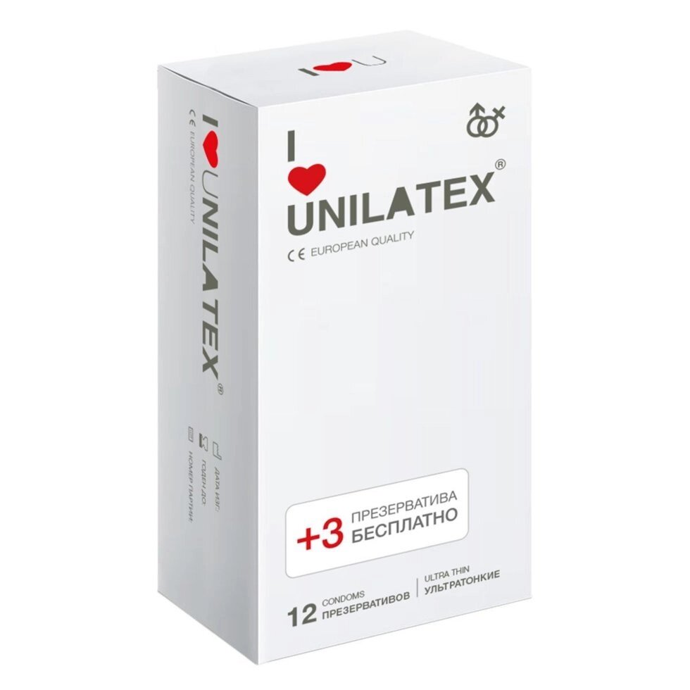 ПРЕЗЕРВАТИВЫ UNILATEX "ULTRA THIN" ультратонкие, акция 12шт. от компании Оптовая компания "Sex Opt" - фото 1
