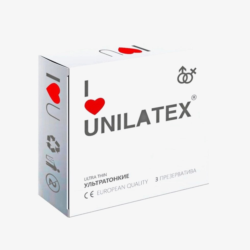 Презервативы Unilatex UltraThin/ультратонкие, 3 шт от компании Оптовая компания "Sex Opt" - фото 1