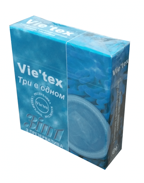 Презервативы Vietex 3 в одном (12 пачек по 3 шт) от компании Оптовая компания "Sex Opt" - фото 1