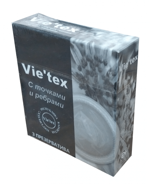 Презервативы Vietex с точками и ребрами (12 пачек по 3 шт) от компании Оптовая компания "Sex Opt" - фото 1
