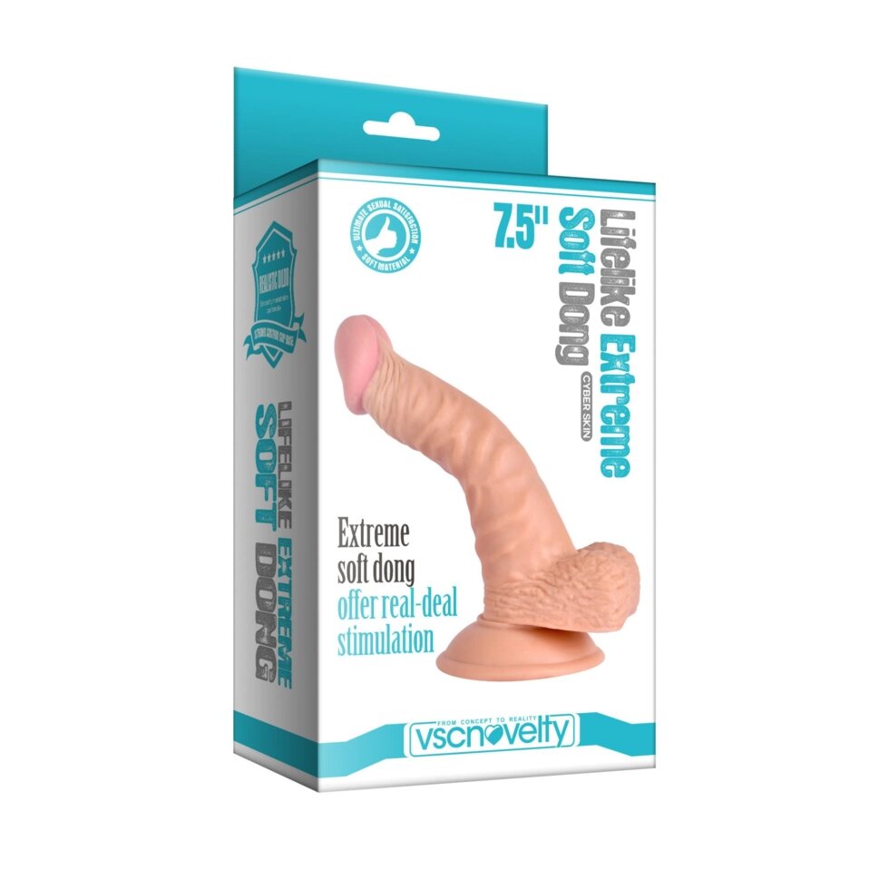 Реалистичный фаллоимитатор Soft dong на присоске (19 см.) от компании Оптовая компания "Sex Opt" - фото 1