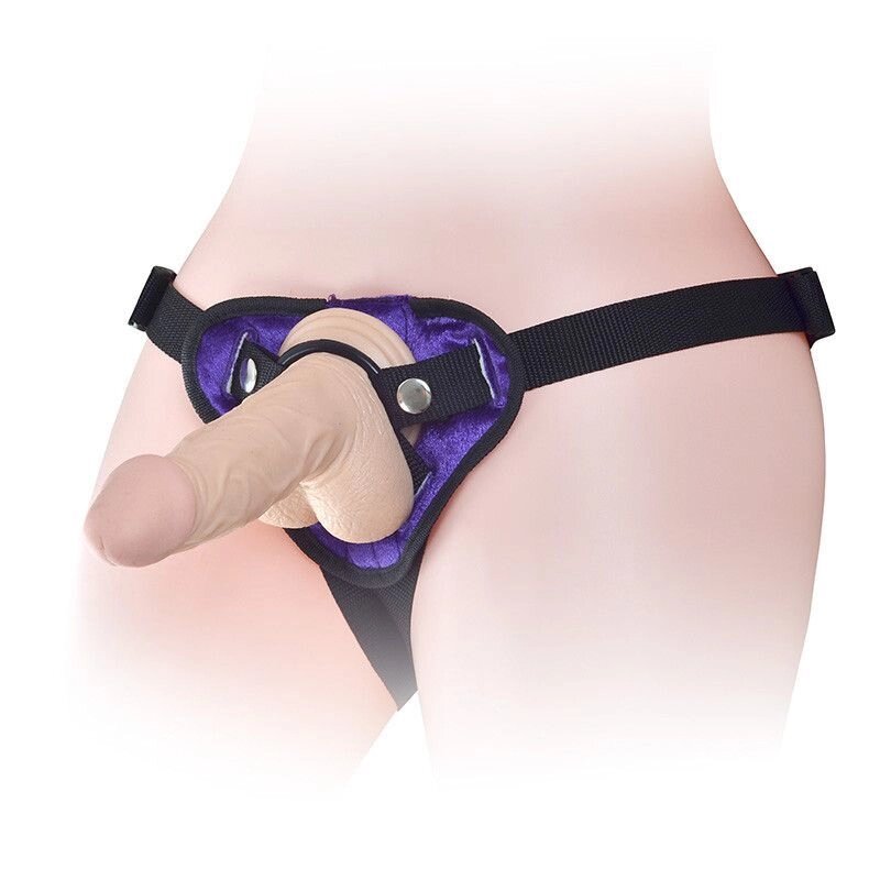 Ремень для страпона с разноразмерным креплением (Фиолетовый) от компании Оптовая компания "Sex Opt" - фото 1