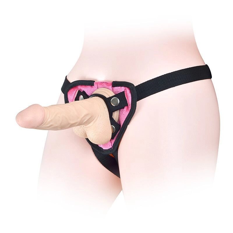 Ремень для страпона с разноразмерным креплением (Розовый) от компании Оптовая компания "Sex Opt" - фото 1