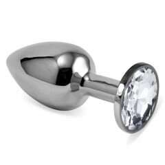 Серебряная пробка с кристаллом(белый) от компании Оптовая компания "Sex Opt" - фото 1