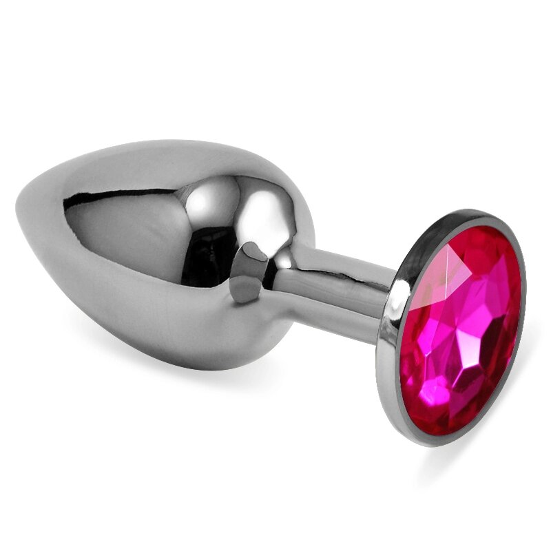 Серебряная пробка с кристаллом (фуксия) от компании Оптовая компания "Sex Opt" - фото 1