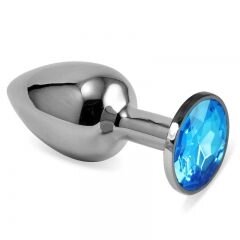 Серебряная пробка с кристаллом(голубой) от компании Оптовая компания "Sex Opt" - фото 1