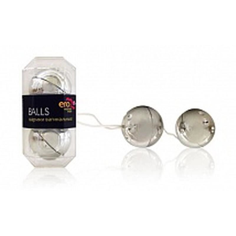 ШАРИКИ ВАГИНАЛЬНЫЕ "BALLS" серебряные D 35 мм от компании Оптовая компания "Sex Opt" - фото 1