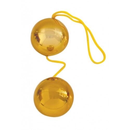ШАРИКИ ВАГИНАЛЬНЫЕ "BALLS" золотые D 35 мм от компании Оптовая компания "Sex Opt" - фото 1