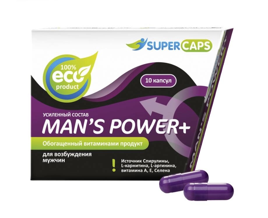 Средство возбуждающее Man's Power plus 10 капс. от компании Оптовая компания "Sex Opt" - фото 1