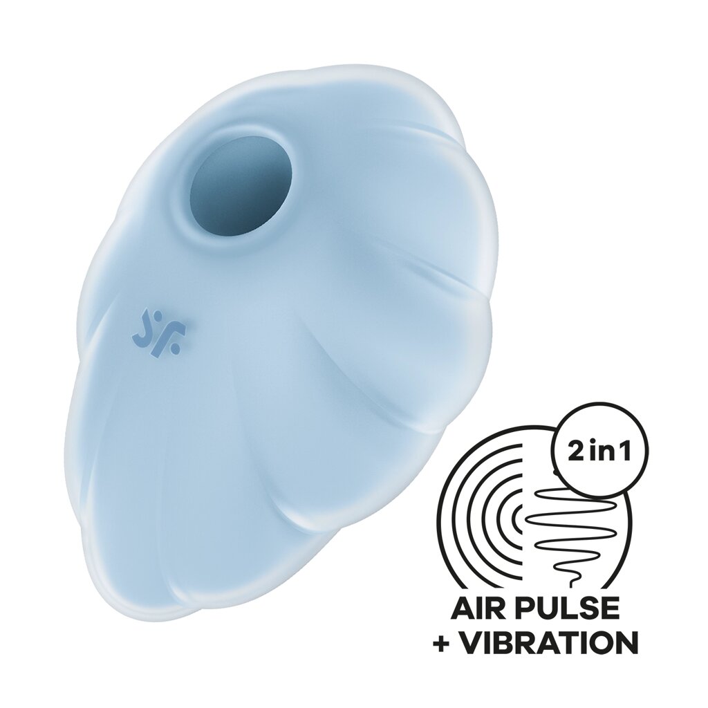 Стимулятор клитора с вибрацией и воздушной стимуляцией Satisfyer Cloud Dancer голубой от компании Оптовая компания "Sex Opt" - фото 1