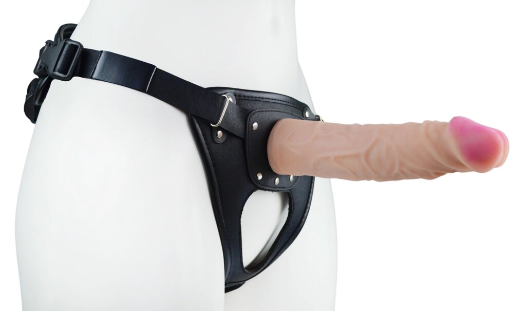 Страпон на креплении Harness реалистичный (20 см.) от компании Оптовая компания "Sex Opt" - фото 1