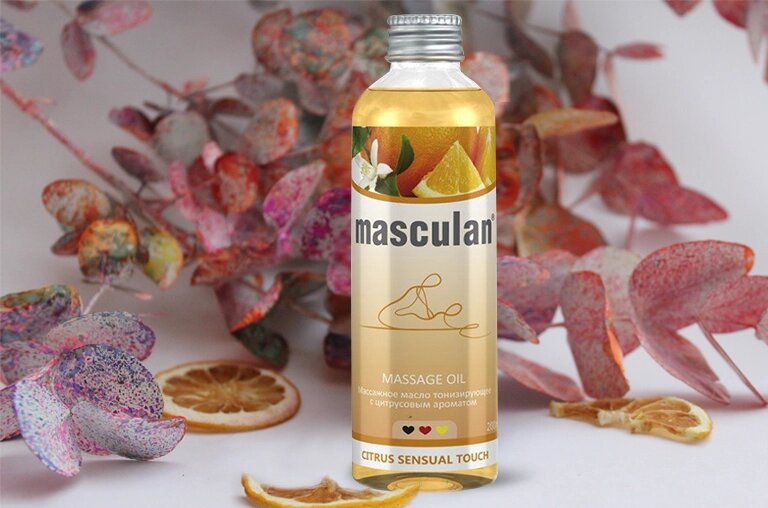Тонизирующее массажное масло с цитрусовым ароматом Masculan 200 мл от компании Оптовая компания "Sex Opt" - фото 1