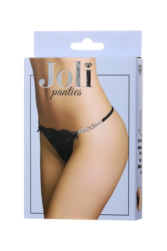 Трусики со стразами Joli Fiona, черный, OS от компании Оптовая компания "Sex Opt" - фото 1