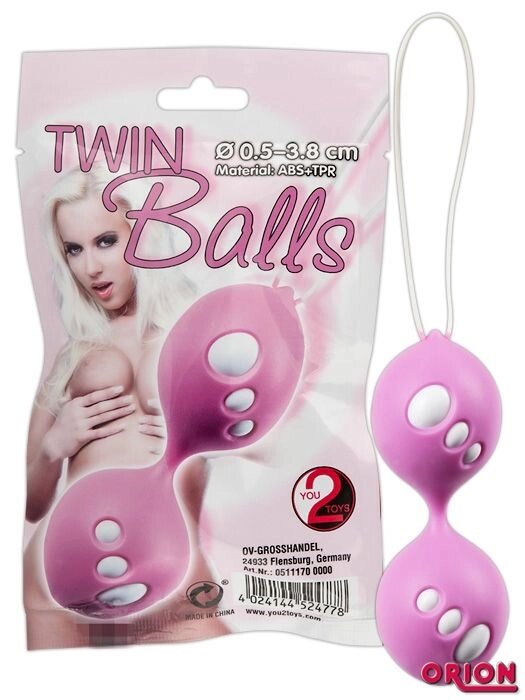 Вагинальные шарики Twin Balls розовые от компании Оптовая компания "Sex Opt" - фото 1