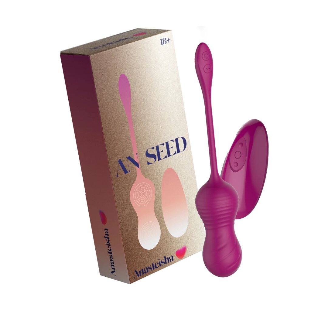 Вагинальные виброшарики AN Seed с функцией "массаж бусинами" и пультом ДУ от Anasteisha от компании Оптовая компания "Sex Opt" - фото 1