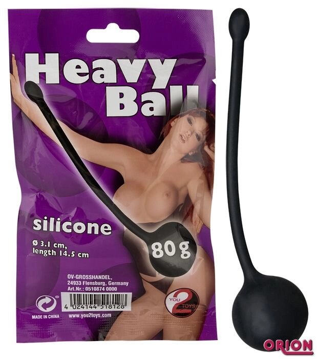 Вагинальный шарик Heavy Ball 80гр черный от компании Оптовая компания "Sex Opt" - фото 1