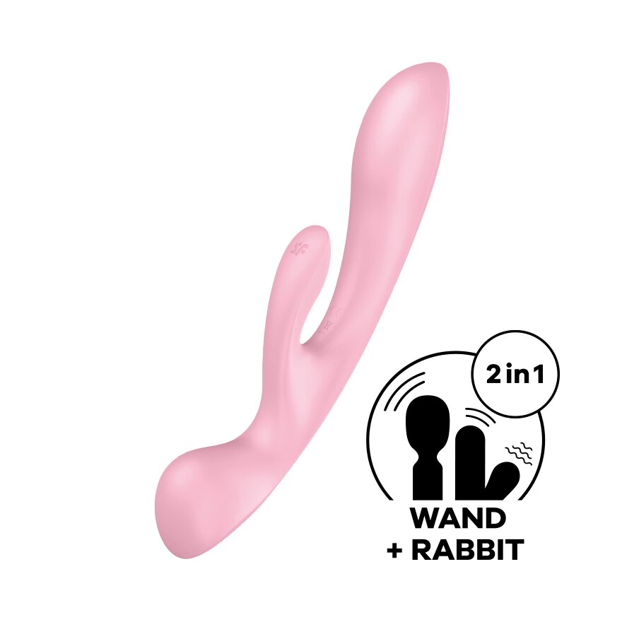 Вибратор-кролик Satisfyer Triple Oh розовый от компании Оптовая компания "Sex Opt" - фото 1