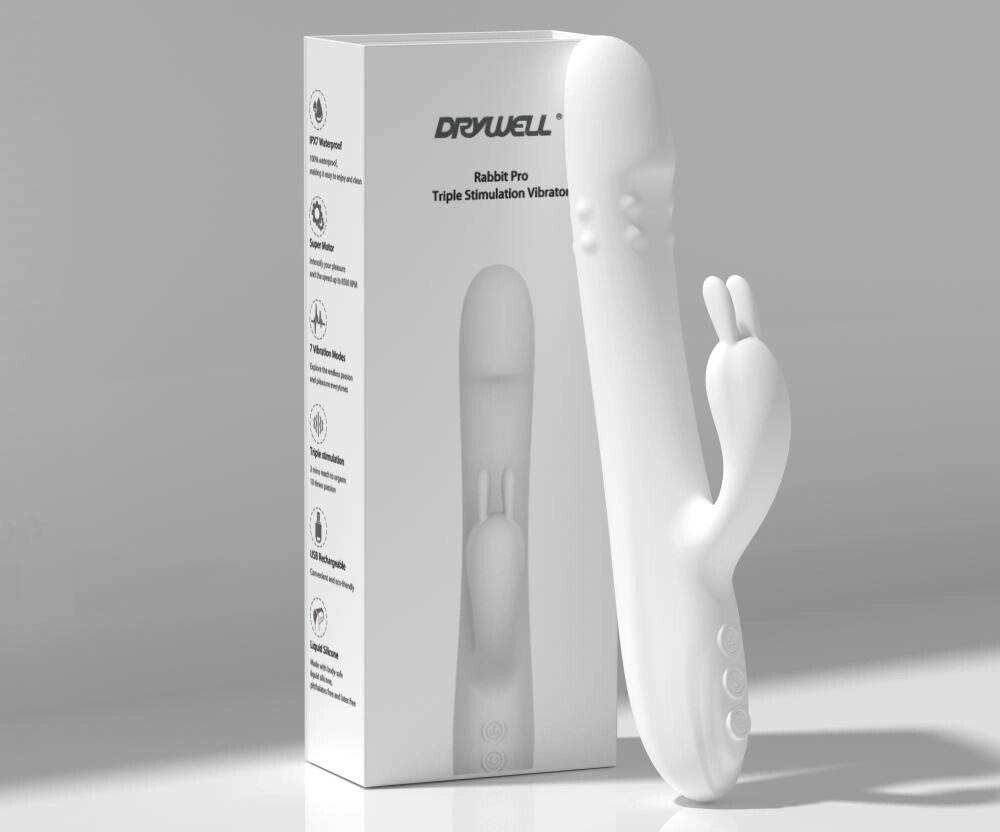 Вибратор, ротатор, пульсатор - DryWell Rabbit Pro от компании Оптовая компания "Sex Opt" - фото 1