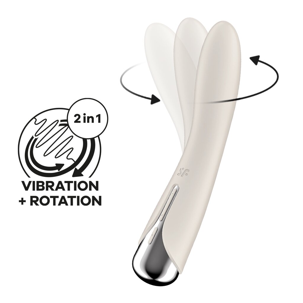 Вибратор с функцией вращения Satisfyer Spinning Vibe 1 бежевый от компании Оптовая компания "Sex Opt" - фото 1