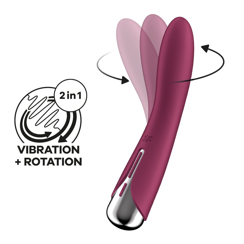 Вибратор с функцией вращения Satisfyer Spinning Vibe 1 красный от компании Оптовая компания "Sex Opt" - фото 1