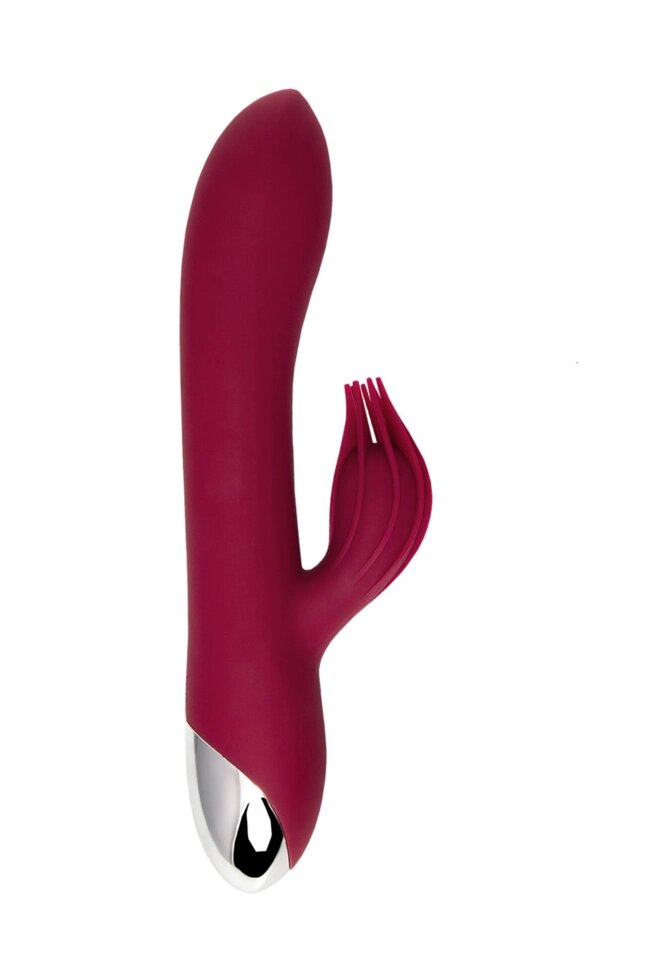 Вибратор с клиторальным стимулятором L'EROINA by TOYFA Sangra бордовый 20,5 см. от компании Оптовая компания "Sex Opt" - фото 1