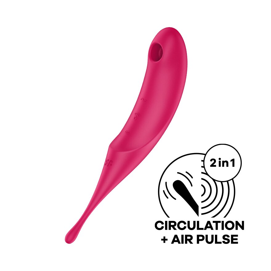 Вибратор с воздушной стимуляцией клитора Satisfyer Twirling Pro красный от компании Оптовая компания "Sex Opt" - фото 1