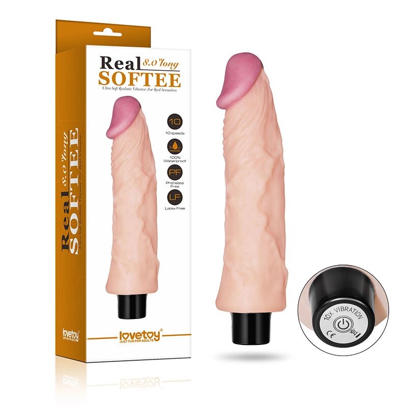Вибратор серии REAL SOFTEE  (21,8 см) от компании Оптовая компания "Sex Opt" - фото 1