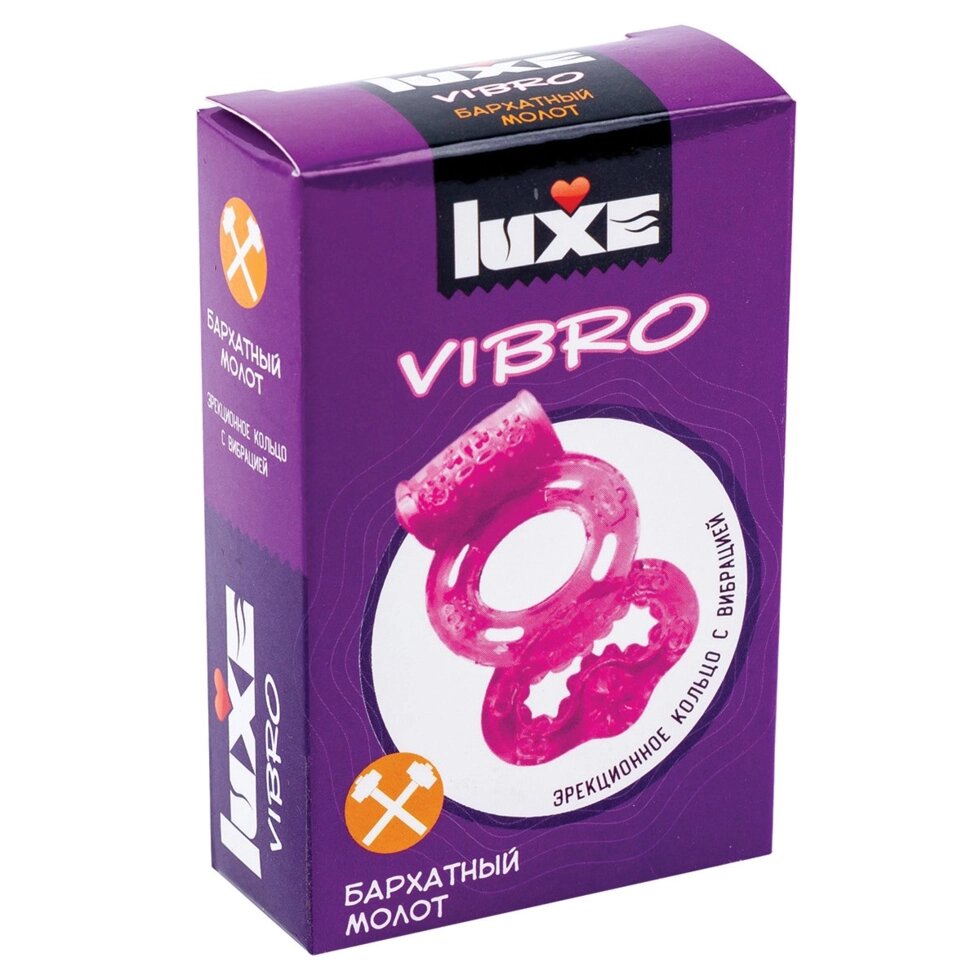 Виброкольцо LUXE VIBRO Бархатный молот (+ презерватив) от компании Оптовая компания "Sex Opt" - фото 1