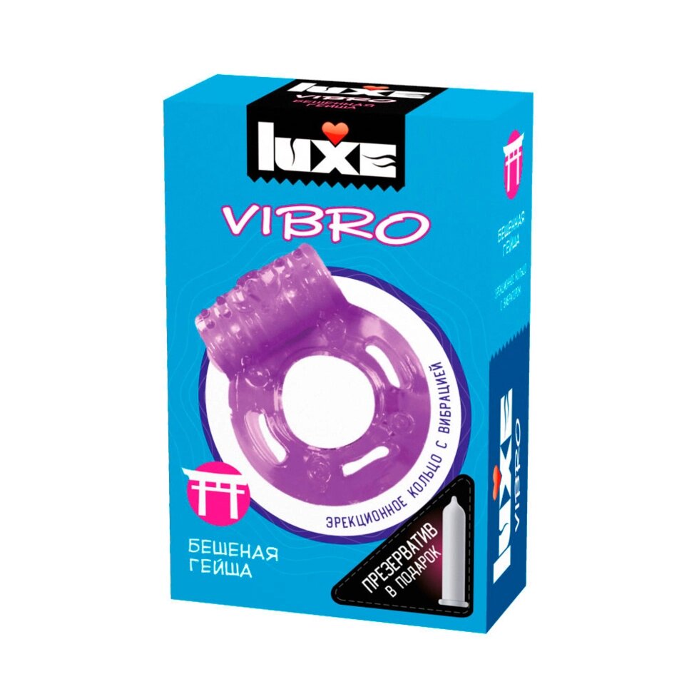 Виброкольцо LUXE VIBRO Бешеная гейша (+ презерватив) от компании Оптовая компания "Sex Opt" - фото 1
