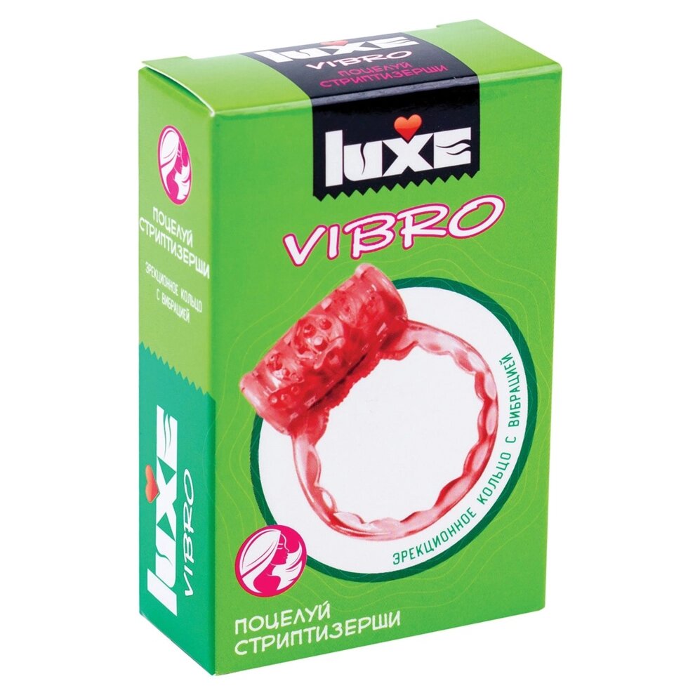 Виброкольцо LUXE VIBRO Поцелуй стриптизёрши (+ презерватив) от компании Оптовая компания "Sex Opt" - фото 1