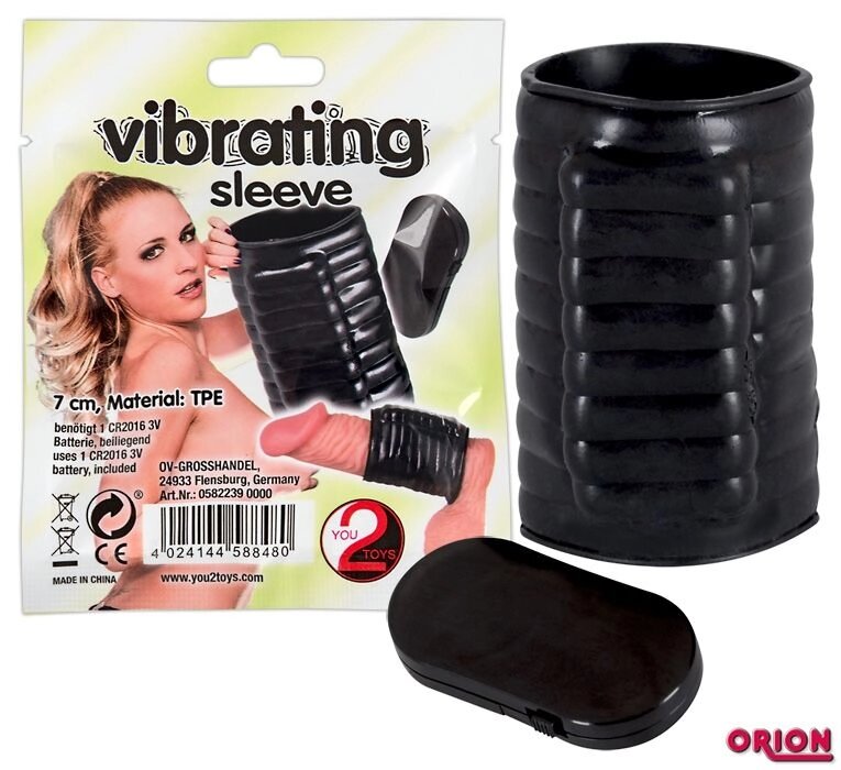 Вибронасадка на пенис Vibrating Sleeve от компании Оптовая компания "Sex Opt" - фото 1