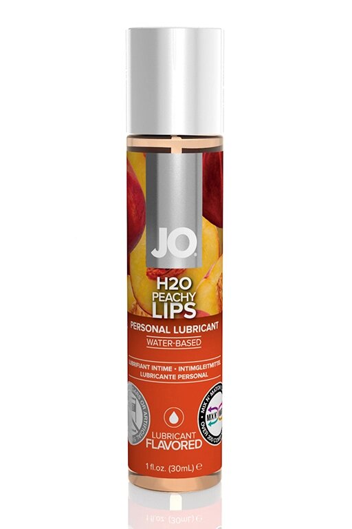 Вкусовой лубрикант "Сочный персик" / JO Flavored Peachy Lips 1oz - 30 мл. от компании Оптовая компания "Sex Opt" - фото 1
