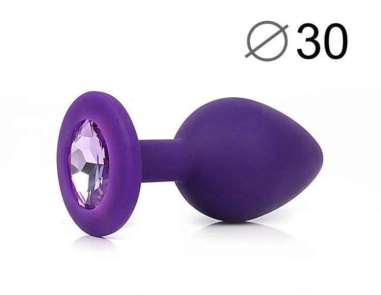 ВТУЛКА АНАЛЬНАЯ, L 72 мм D 30 мм, фиолетовая, цвет кристалла светло-фиолетовый, силикон от компании Оптовая компания "Sex Opt" - фото 1