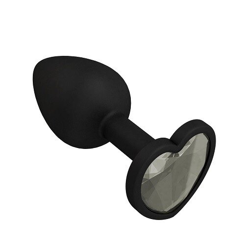 Втулка силиконовая черная с прозрачным кристаллом от компании Оптовая компания "Sex Opt" - фото 1