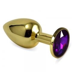 Золотая пробка с кристаллом(фиолетовый) от компании Оптовая компания "Sex Opt" - фото 1