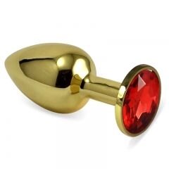 Золотая пробка с кристаллом(красный) от компании Оптовая компания "Sex Opt" - фото 1