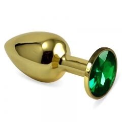 Золотая пробка с кристаллом(зелёный) от компании Оптовая компания "Sex Opt" - фото 1