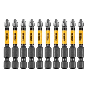 Бита IMPACT, PH2x50 мм, лазерная обработка шлица, сталь S2, 10 шт., Е 6,3 Denzel
