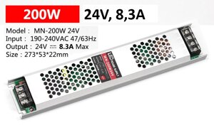 Блок питания MN-200W, 24V 8.3A