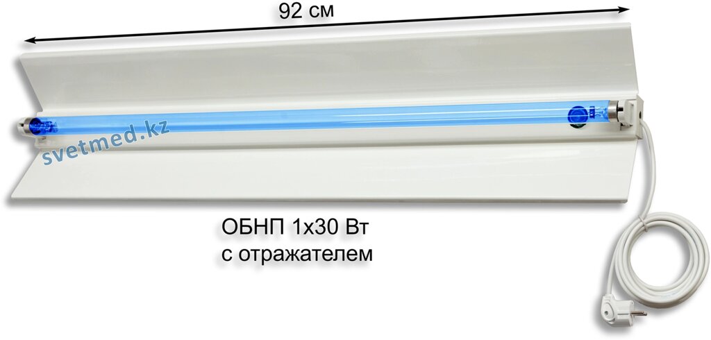 Облучатель бактер. настенный ОБН 1х30 Вт с отражателем с лампой Philips TUV 30W + провод 3 м. от компании ИП "Абдрасил" - фото 1