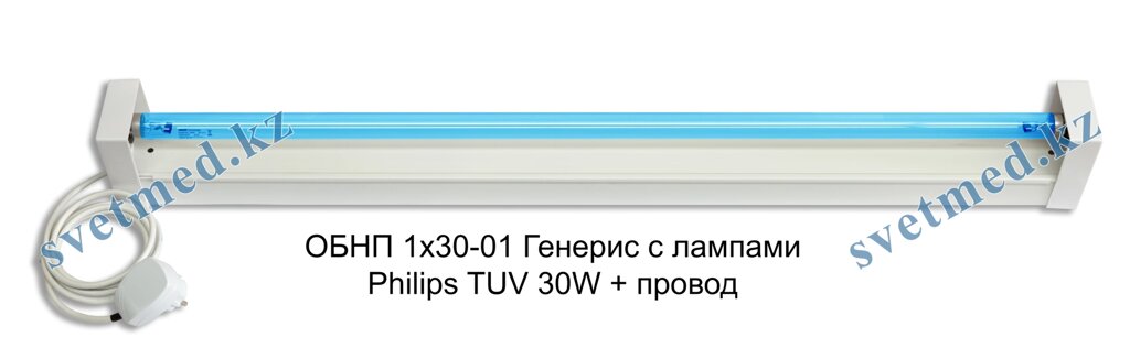 Облучатель бактер. настенный ОБНП 1х30-01 Генерис с лампой Philips TUV 30W + провод 3 м. от компании ИП "Абдрасил" - фото 1