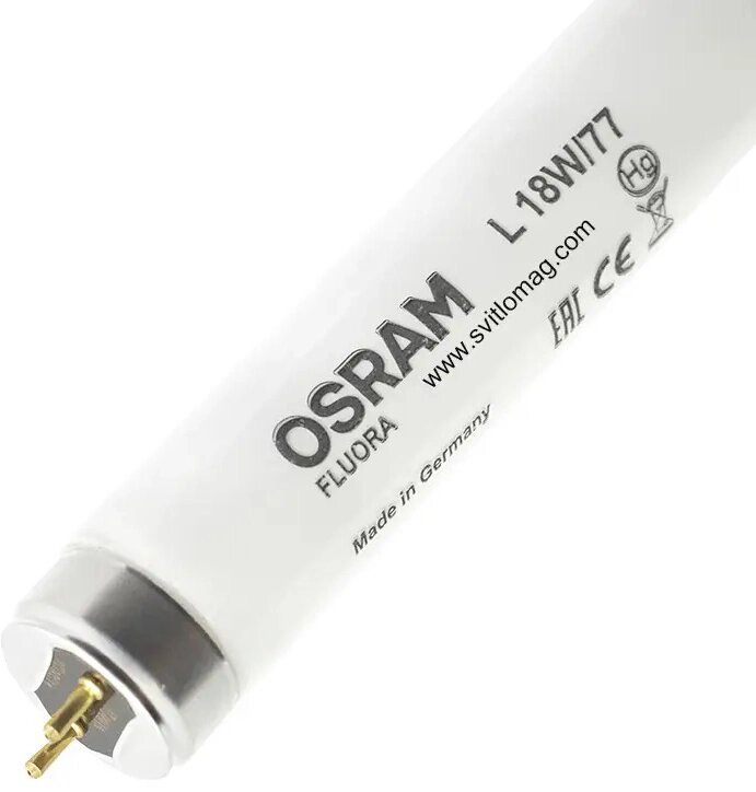 Лампа люминесцентная 18Вт L18W/77 FLUORA T8 G13 для растений и аквариумов - преимущества